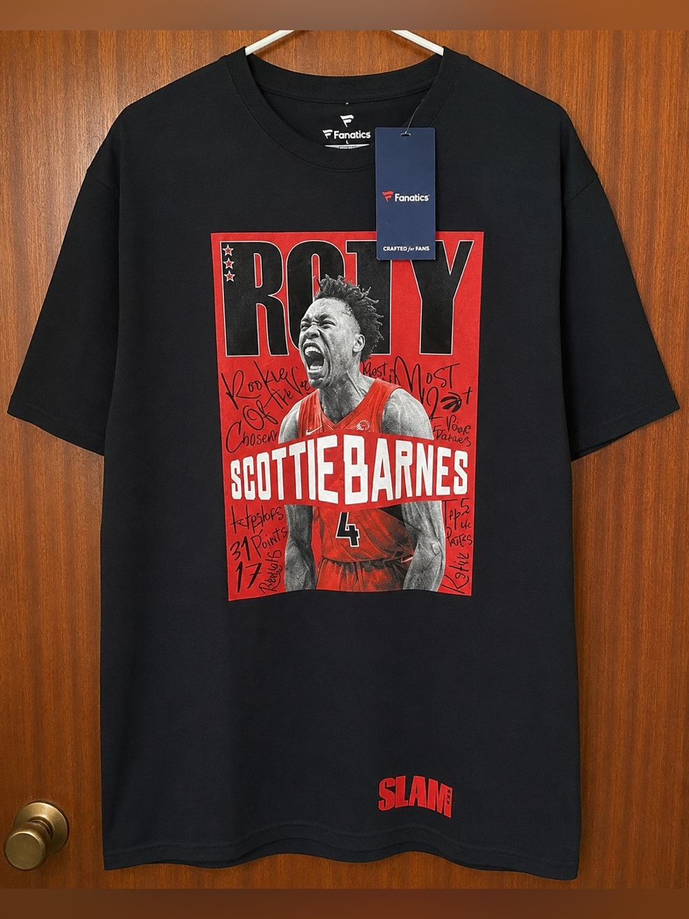 NWT Men’s Fanatics Scottie Barnes Raptors SLAM Graphic Tee L